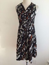 ZARA Basic 1/2 Button Sleeveless Dress Shirtdress Black, Taupe, White Size S