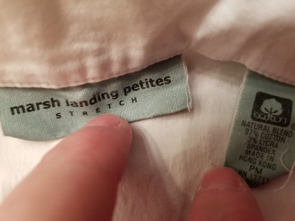 Camisa Top Blusa Marsh Landing Mujer Talla PM Mediana Pequeña Blanca NUEVA Foto 2 de 4