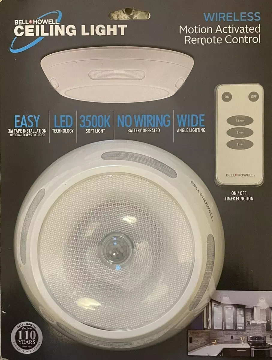 Bell Howell Wireless Motion Activated Remote Control Ceiling Light White