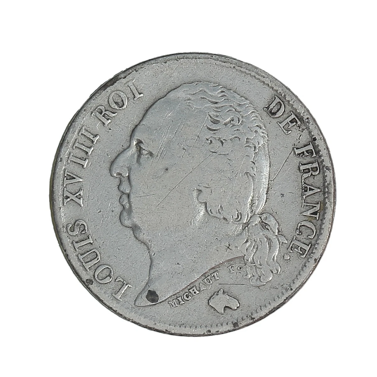 1 Franc Louis XVIII 1821 A – Pièce De Monnaie – À Monter (bouton Ou Bijou)