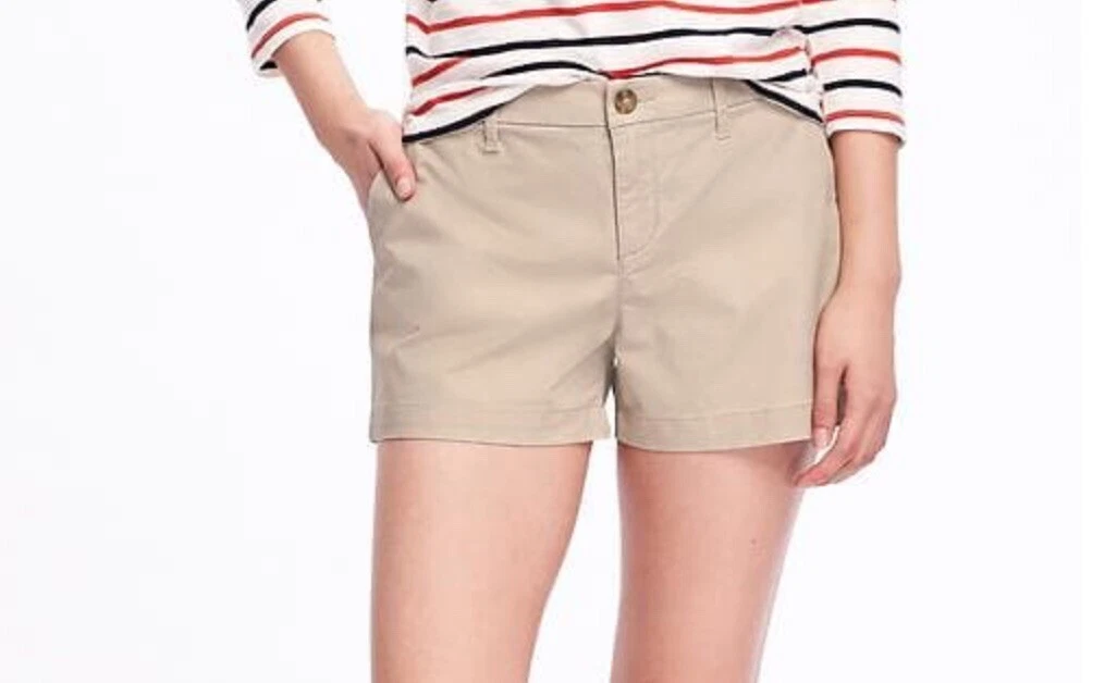 Old Navy Size 10 Everyday Shorts Tan Khaki Rolled Oats Womens 3.5” Inseam  New