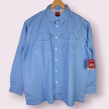 Red Hook Lure Men's XL Blue LS Vented Fishing Shirt w Extra Neck Protection