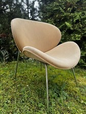 Sedia a fetta arancione Pierre Paulin originale anni 70 classica cromata design Artifort