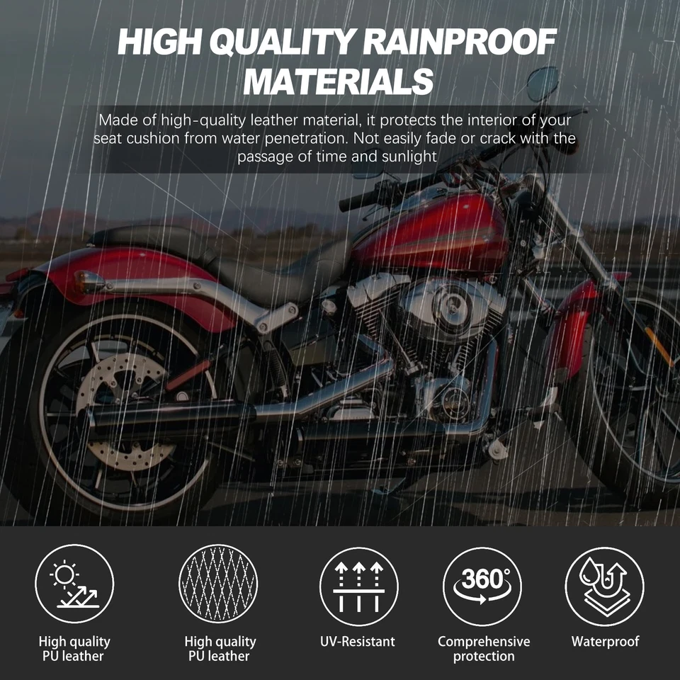 Cojín de asiento de pasajero cocodrilo con 8 ventosas para Honda VTX1300 VTX1800 PU Foto 2 de 4