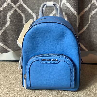 NEW Michael Kors Jaycee Mini XS Pebbled Leather Backpack Blue Michael Kors Jaycee XS Convertible Zip Front Pocket Backpack NWT main image 2