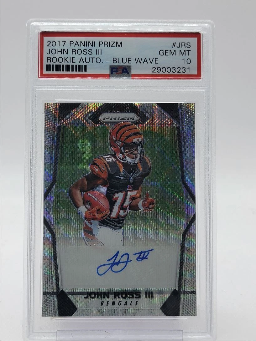 John Ross Panini Prizm Rookie Autographs #JRS Blue Wave