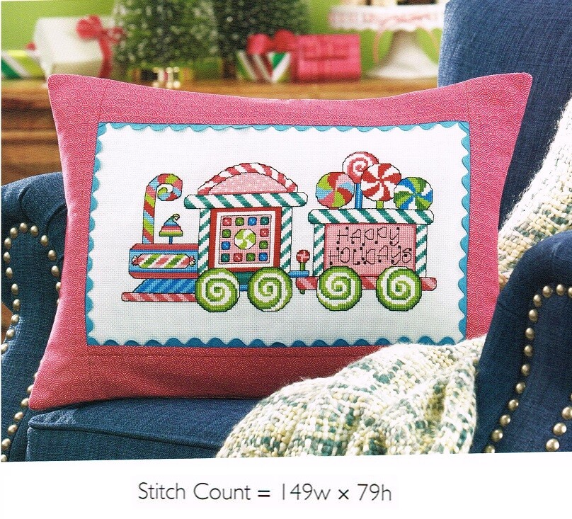 COLORFUL CANDY TRAIN  CROSS STITCH PATTERN ONLY    #964