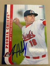 Ryan HELSLEY 2016 Signed PEORIA Chiefs Team Card IP Auto
