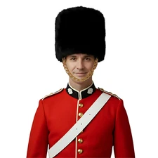 Dress Up America Adult Bearskin Costume Hat – Royal Guard Style Black Faux Fur