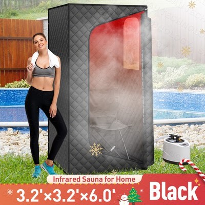 Relaxing Infrared Home Sauna, Portable Steam Sauna W/ Red Light & Remote Control