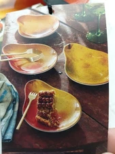 John Derian Company  Pear Dessert Plates Melamine Set of 4