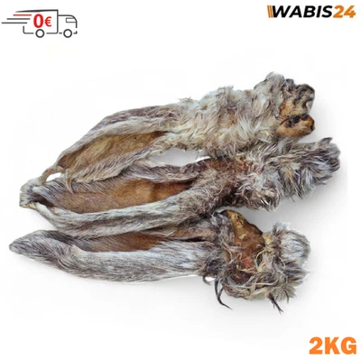 MARKENLOS Orejas de Conejo Secas con Pelaje 2kg Snack Natural para Perros Delicias Alimento