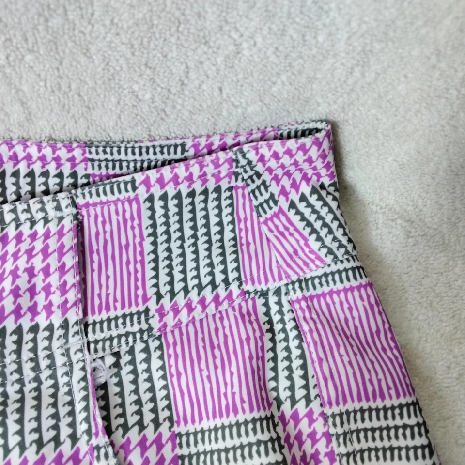 Pantalones de golf Jofit para mujer 4 rosa negro blanco a cuadros elásticos patrón retro Foto 4 de 4