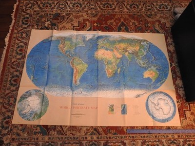 Rand McNally World Portrait Map Wall Poster Full Color Large Format 52'' x 34''
