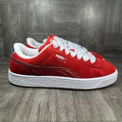 Puma Suede XL Sneakers Womens 8 Red Chunky Retro Platform NEW