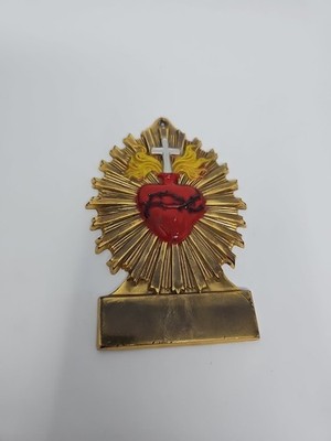 Antique sacred heart casket plaque ODDITIES