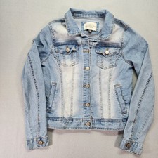 Ashley Vintage Charm Womens Medium Blue Denim Light Wash Jean Jacket Y2K 80s 90s