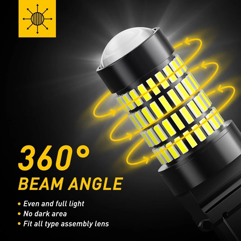 2 x 3157 3156 Bombillas LED de Señal de Freno Trasero de Respaldo LED Super Blanco Foto 4 de 4