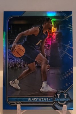 2021-22 Bowman University - Blake Wesley #49 Blue Refractor /199 (RC)