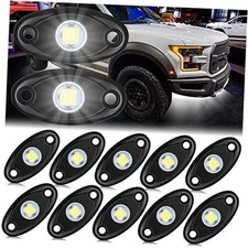 12 Pods Rock LED Lights for Car SUV Underglow Lights Waterproof Neon White
