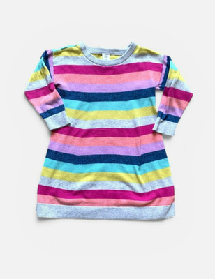 Baby Gap Rainbow Stripe Sweater Dress 3T Colorful Knit Long Sleeve Girls Dress
