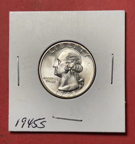 1945 S Washington Silver Quarter, Gem Uncirculated.