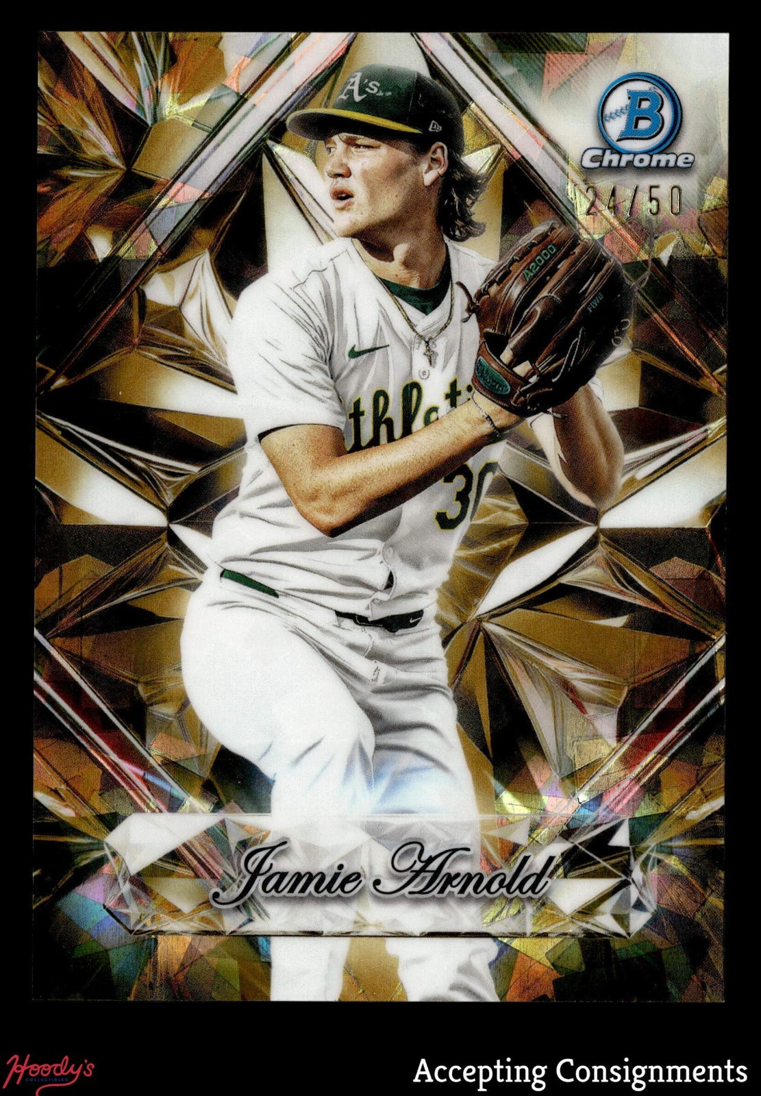 2025 Bowman Chrome Draft Sapphire Selections Gold Refractor Jamie Arnold 24/50