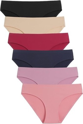 Women's Silky Seamless Stretch Bikini Underwear - 6 Pack of Invisible Comfort