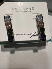 New Park Lane Outstanding Earrings Green Champagne Clear Purple Cz Rare HTF