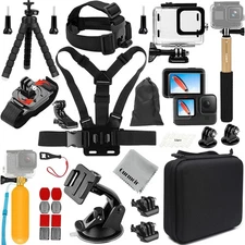 Accessory Pack for Go Pro 13 12 11 10 9 Hero, Full Essential Accessories Kit ...