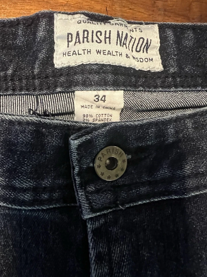 Parish Nation Jeans 34x28 Mens Blue Denim Relaxed Fit Straight Leg - Image 2 of 4
