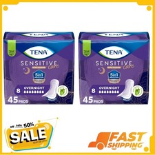 Tena Sensitive Care Extra Coverage Overnight Incontinence Pads for Women, 90 Ct