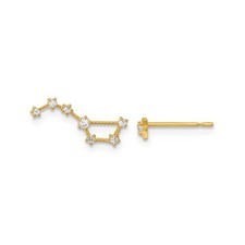 14k Yellow Gold Madi K CZ 1 Stud Star and 1 Little Dipper Post Earrings Kids