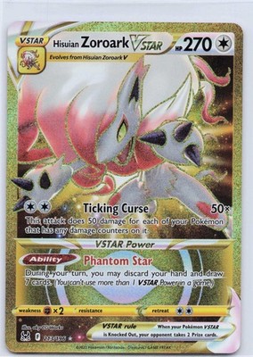 zoroark vstar pokemon card value Encased in a durable acrylic holder to highlight the vibrant artwork of this fan Hisuian Zoroark VSTAR SAR 234/172