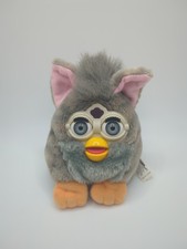 1999 Furby Buddies  More Happy  Gray Plush Bean Bag By Tiger