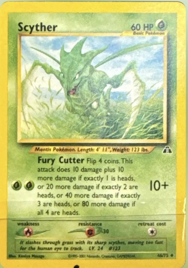 The Pokémon Company Scyther 46/75 Neo Discovery Regular Uncommon 60 HP English