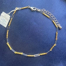 Lia Sophia Anklet Mixed Meals Delicate Chain New with Tags Adjustable