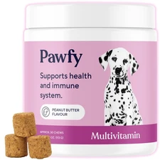 Pawfy 15-in-1 Dog Multivitamins Chews for Skin & Coat - 30 Count