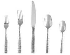 Fortessa Lucca Flatware Set Faceted Stainless Polished