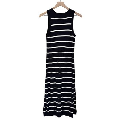 NWT Banana Republic Striped Sleeveless Ribbed Maxi Dress Blue White Size  Small | eBay