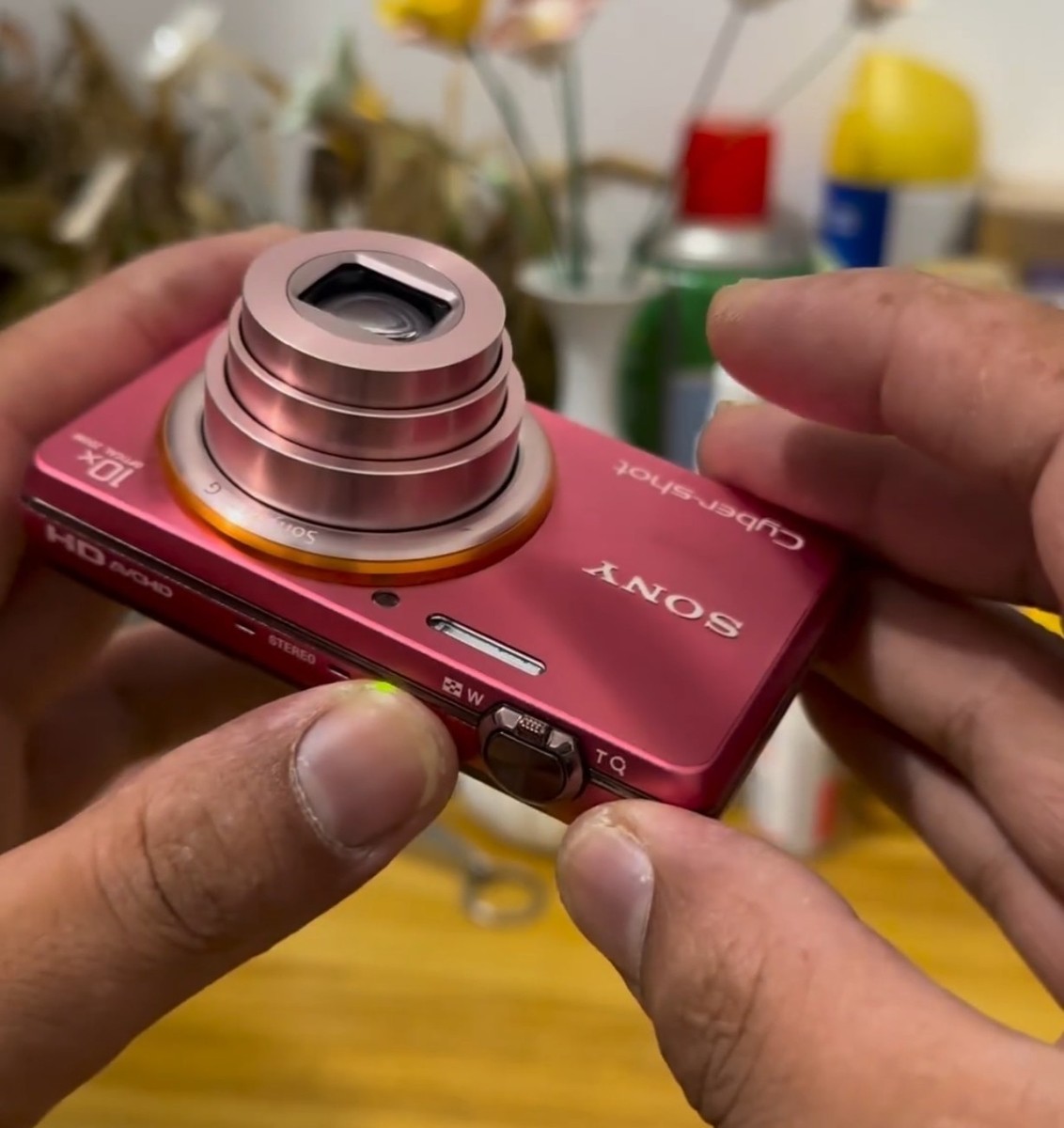 SONY Cyber-shot DSC WX100 Pink 18.2MP Vintage Digital Camera w