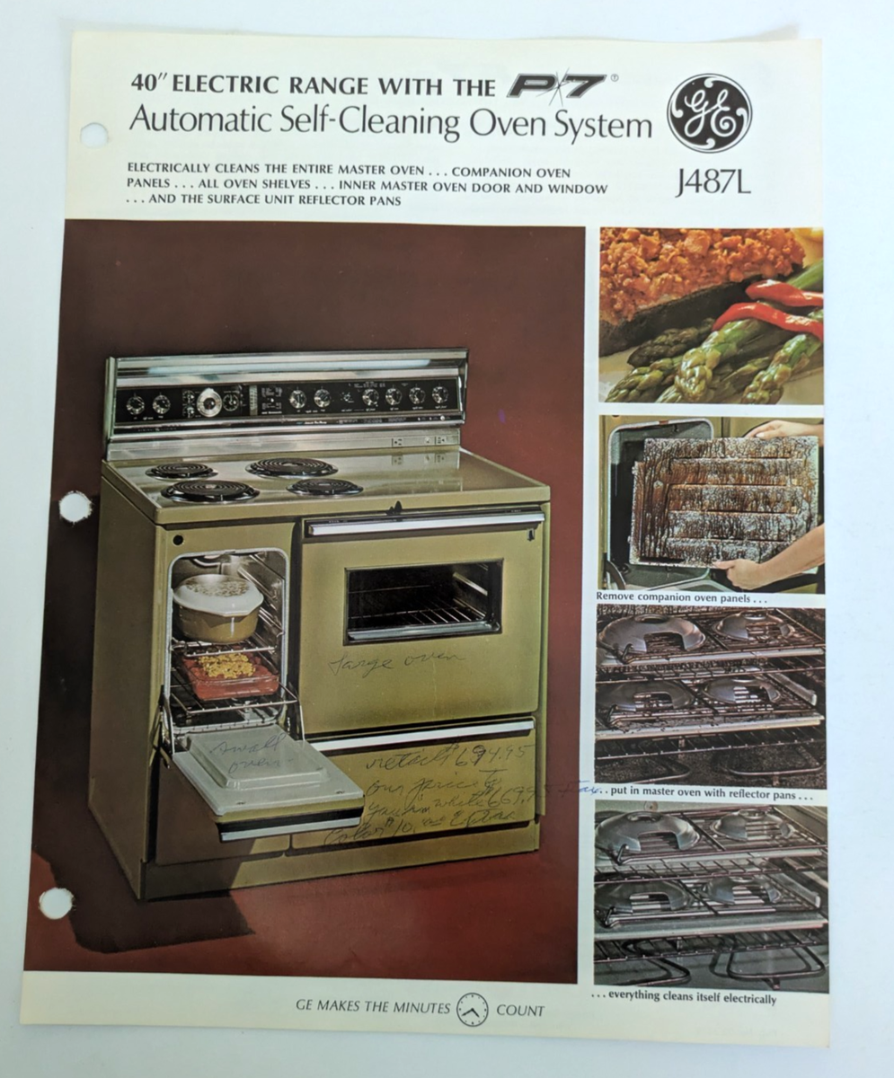 Vintage GE P7 Self-Cleaning General Electric Range Brochure Model