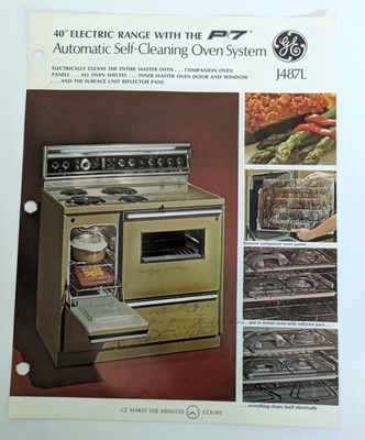 Vintage GE P7 Self-Cleaning General Electric Range Brochure Model