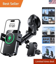 Auto Clamping 15W Wireless Car Charger for All Smartphones - Secure Reliable