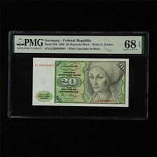 1980 Germany - Federal Republic 20 Deutsche Mark Pick#32d PMG 68 EPQ UNC