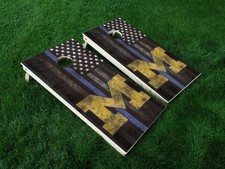 VINYL WRAPS Cornhole Board DECALS Michigan Wolverines 15 UofM Bag Game Sticker