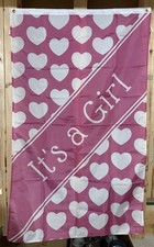 Gender Reveal Baby Flag FREE SHIP It  s A Girl Parent Pregnant Party USA Sign 3x5