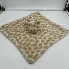 HB Brown Tan White Giraffe Baby Security Blanket Lovey Smiling