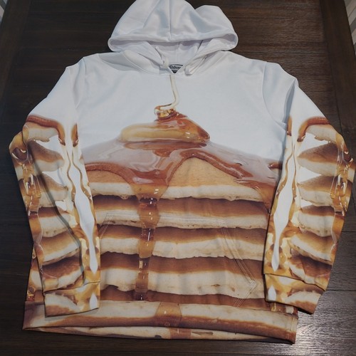 BELOVED Men's Pancake & Syrup Graphic Hoodie Sweatshirt Sz XL