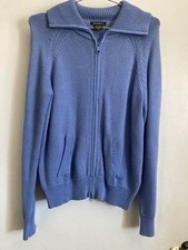 Eddie Bauer Women's Full Zip Knit Cotton Sweater Medium